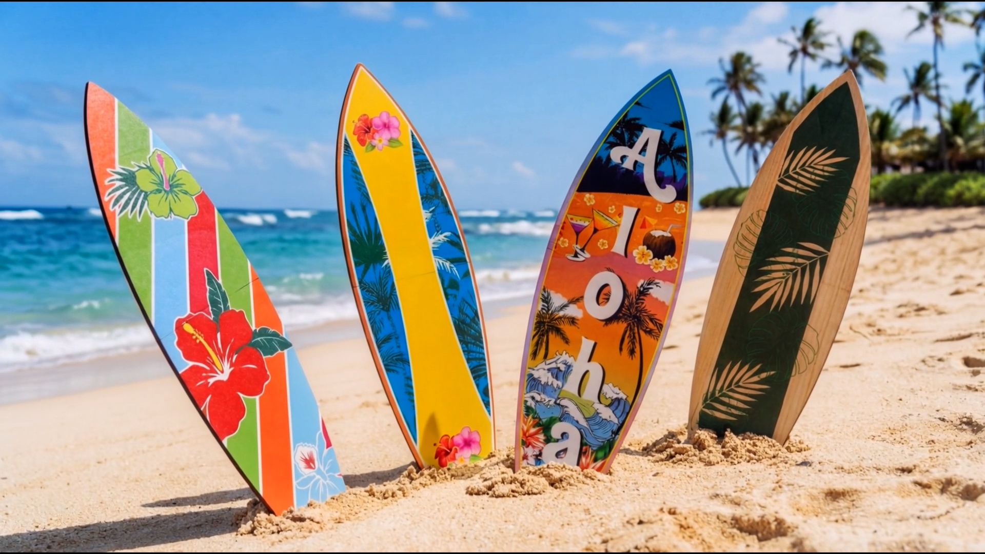 Amazon.com: Threehoney 4 Pcs Surfboard Decoration 23.6''x 7