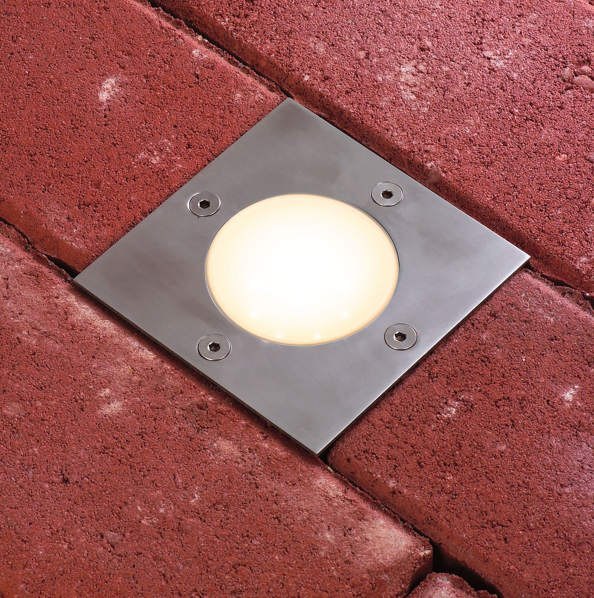 Paulmann 94227 Plug & Shine LED Außenleuchte Bodeneinbauleuchte eckig incl. 1x3,6 Watt IP65 dimmbar Außenbereich Edelstahl Metall, Kunststoff 3000 K