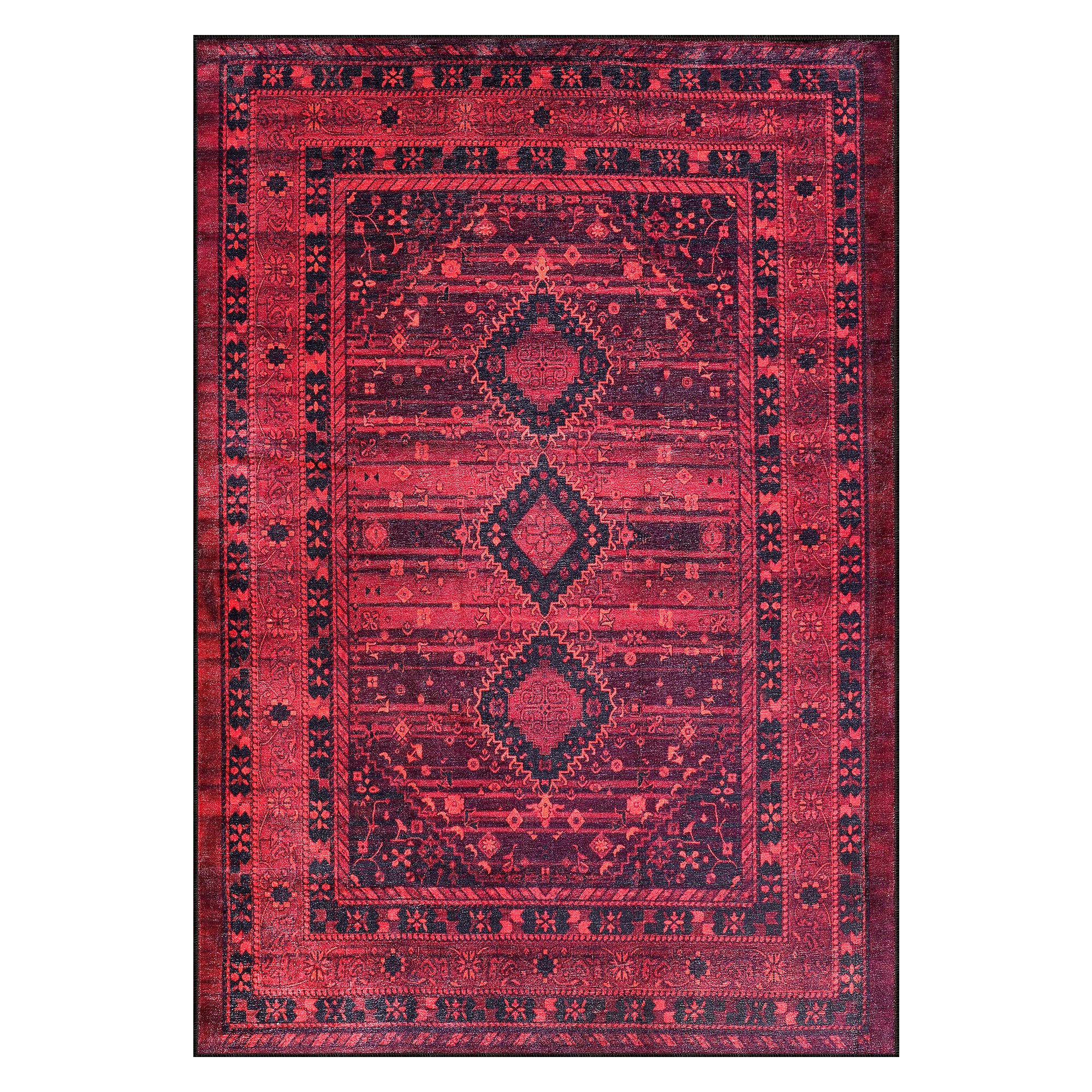 Tapis Lavable pour Salon, Chambre à Coucher, Cuisine - Tapis antidérapant tissé à partir de Coton - Tapis Vintage pour Salon, Chambre à Coucher, Cuisine - Convient aux Enfants et aux
