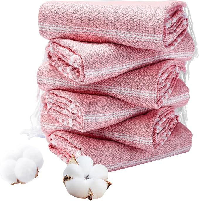 Genovega 6 Packs Oversized Turkish Beach Bath Towel Set Bulk 74"x38" Extra Large Sand Free Quick Dry Swim Camping Pool Clearance Towels Travel Blanket Adult Essentials