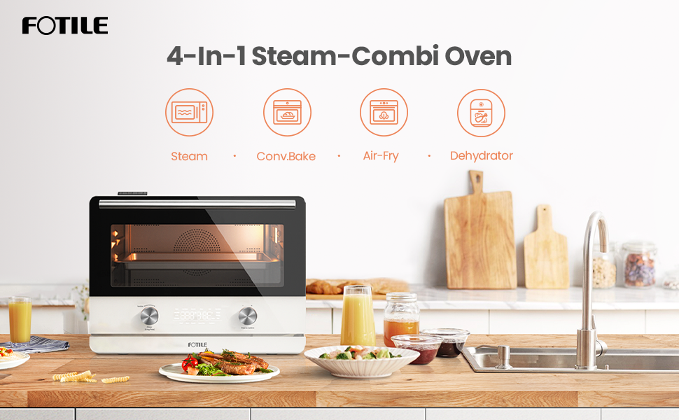 FOTILE ChefCubii 4-in-1 Countertop Convection Steam Oven, Air