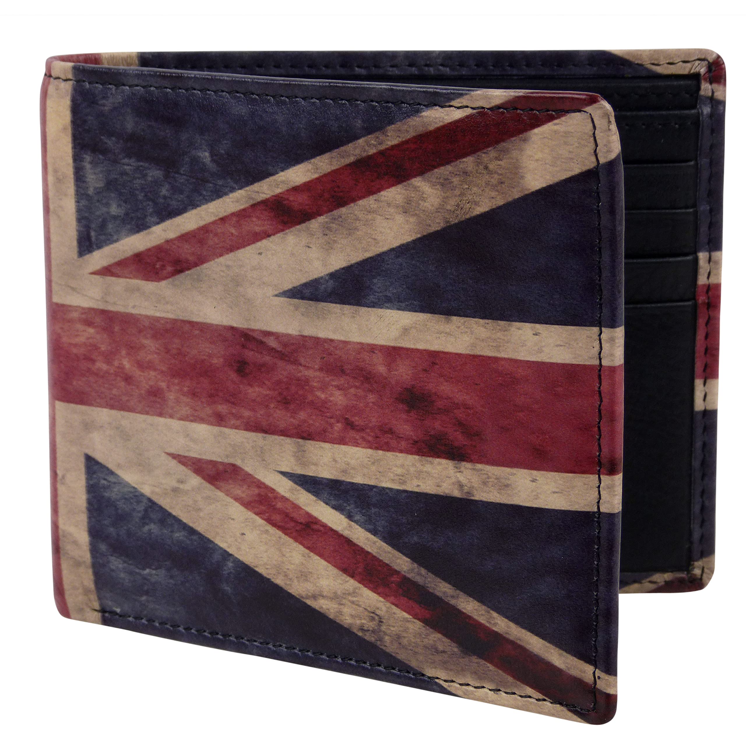 Mala Leder Kulturbeutel Für Herren – Mit Union Jack Flagge, Maße 25x17x9 Cm, Braunes Weiches Leder, Reißverschluss