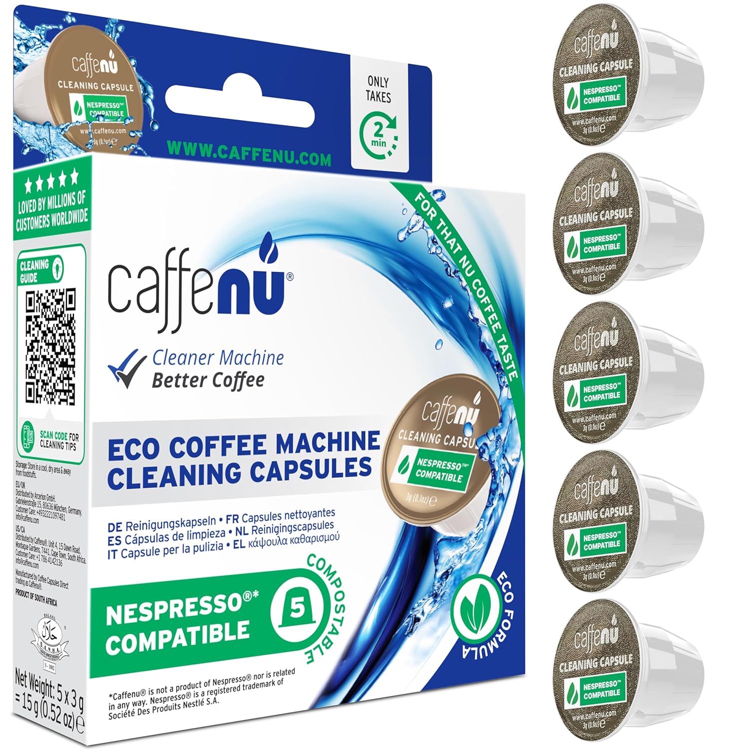 Nespresso Compatible Cleaning Pods. 5 Eco Nespresso Cleaner Capsules