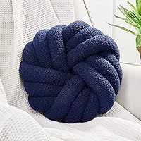 Vista 8 de Uvvyui Almohadas de Nudo, Almohadas Decorativas de 14 Pulgadas, Almohadas Redondas, Cojín Suave Hecho a Mano, Almohada de Bola Anudada, Cojín