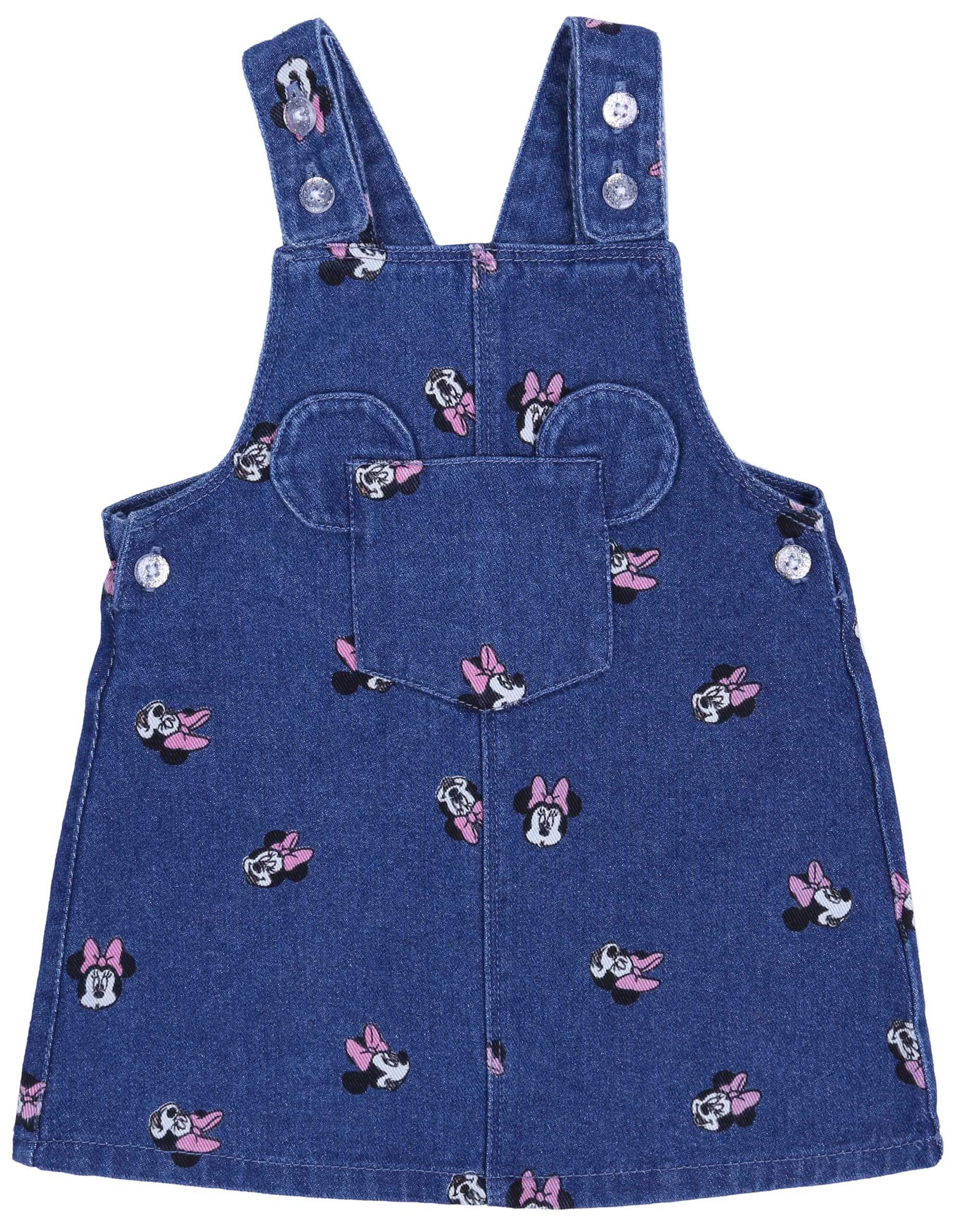 Jeans-Latzkleid + gestreiftes T-Shirt 6-9 Monate