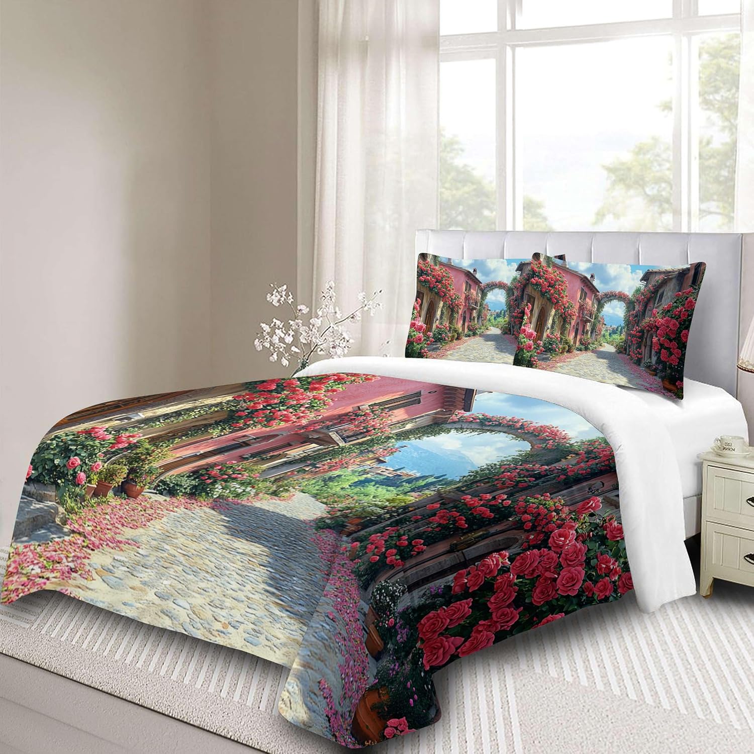 Duvet Set with Zipper Closure 135x200 Flower street - king size duvet cover Plain dyed finish with minimal style, suitable for adult bedrooms, dorms, or Airbnb spaces 4 91NMmOFW5QL. AC SL1500