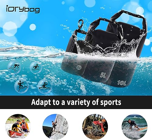 Miniatura 5 de IDRYBAG Mochila impermeable para mujeres y hombres, bolsa flotante mochila seca 2L5L10L15L20L30L40L, bolsas secas impermeables para kayak, canoa,