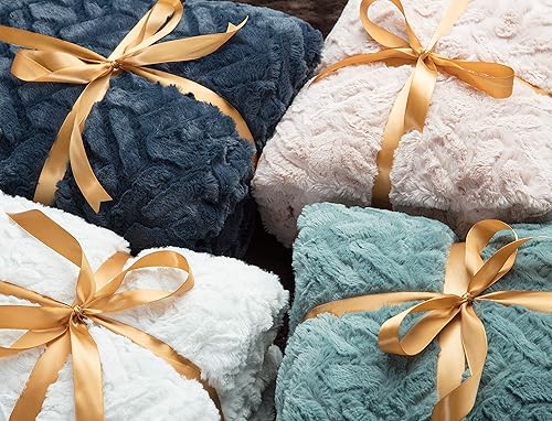 Miniatura 5 de Chanasya Manta suave de piel sintética de nube de alta calidad, manta de felpa suave Sherpa y Minky - 50 x 65 pulgadas - Garceta