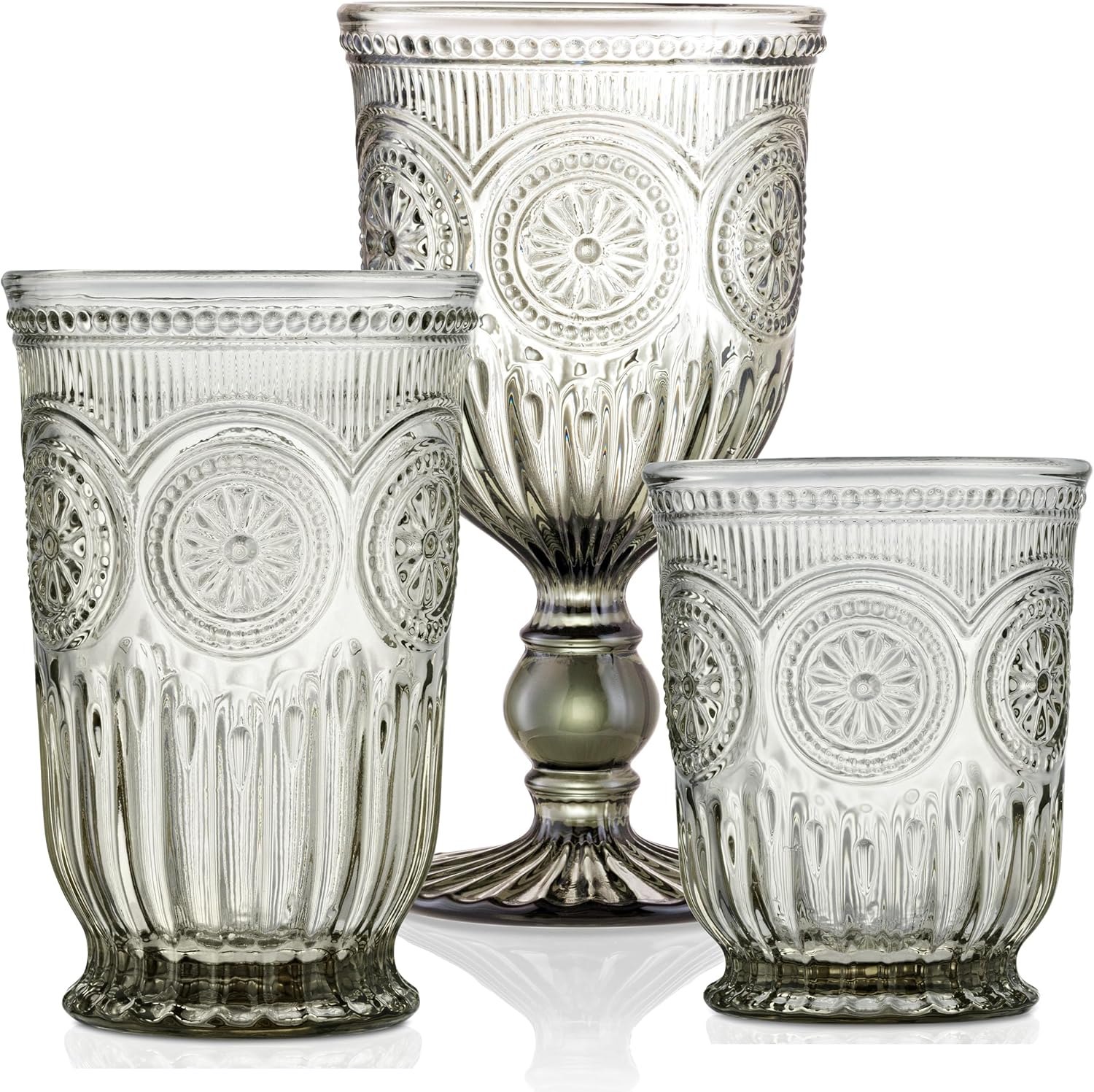 Yungala Smokey black Glassware Bundle Smokey Black Wine Glasses Smokey Black