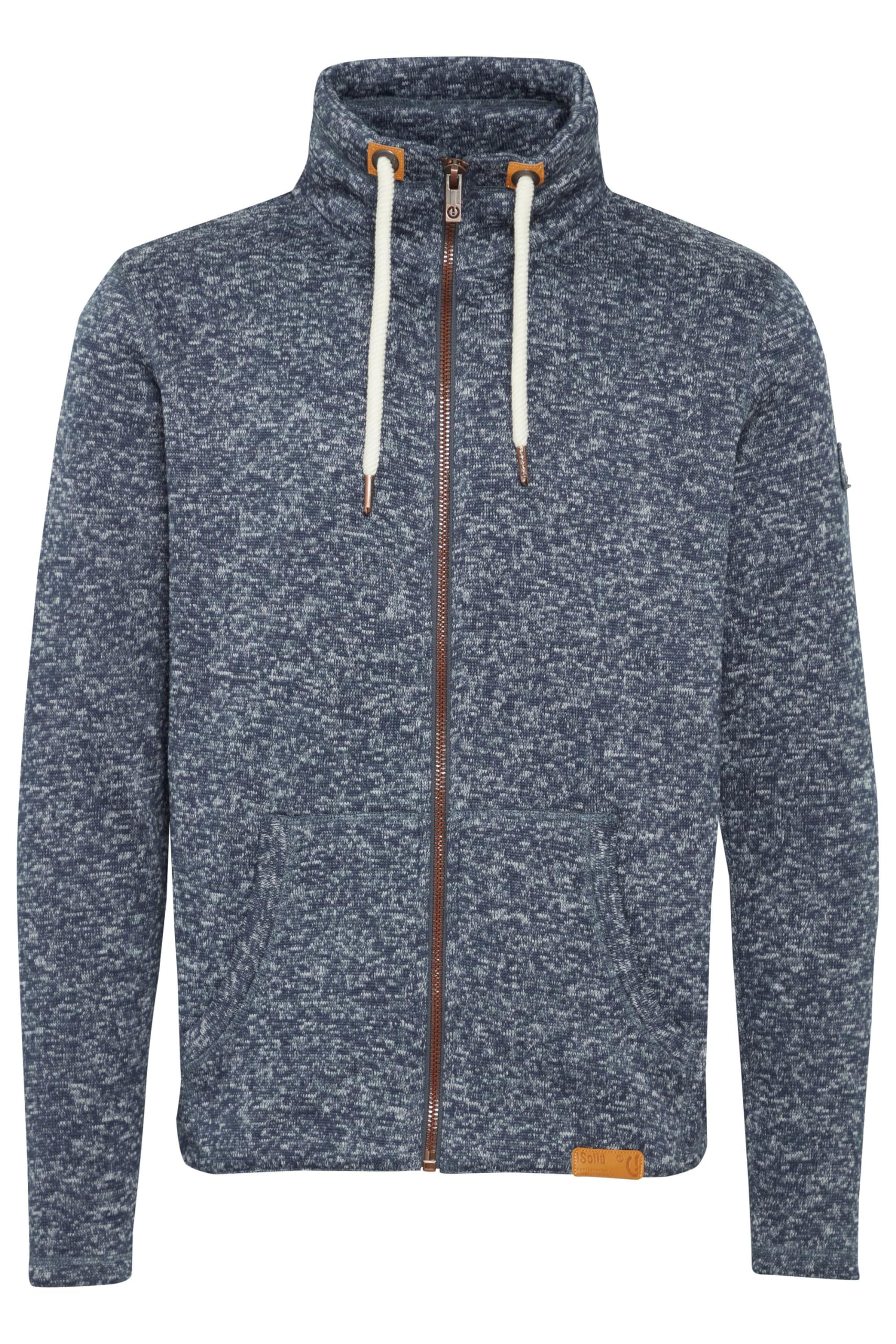 !Solid SDLuki Herren Sweatjacke Fleecejacke Sweatshirtjacke mit Stehkragen Kordel Kängurutasche Regular fit