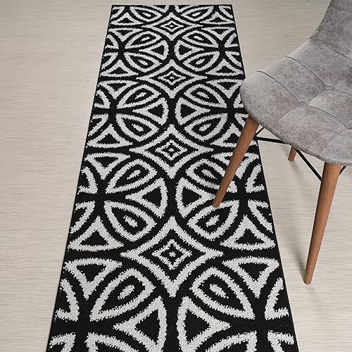 Alfombra antideslizante de longitud personalizada, antideslizante, con patrón de diamante, para entrada, pasillo, cocina, lavandería, 26 pulgadas x