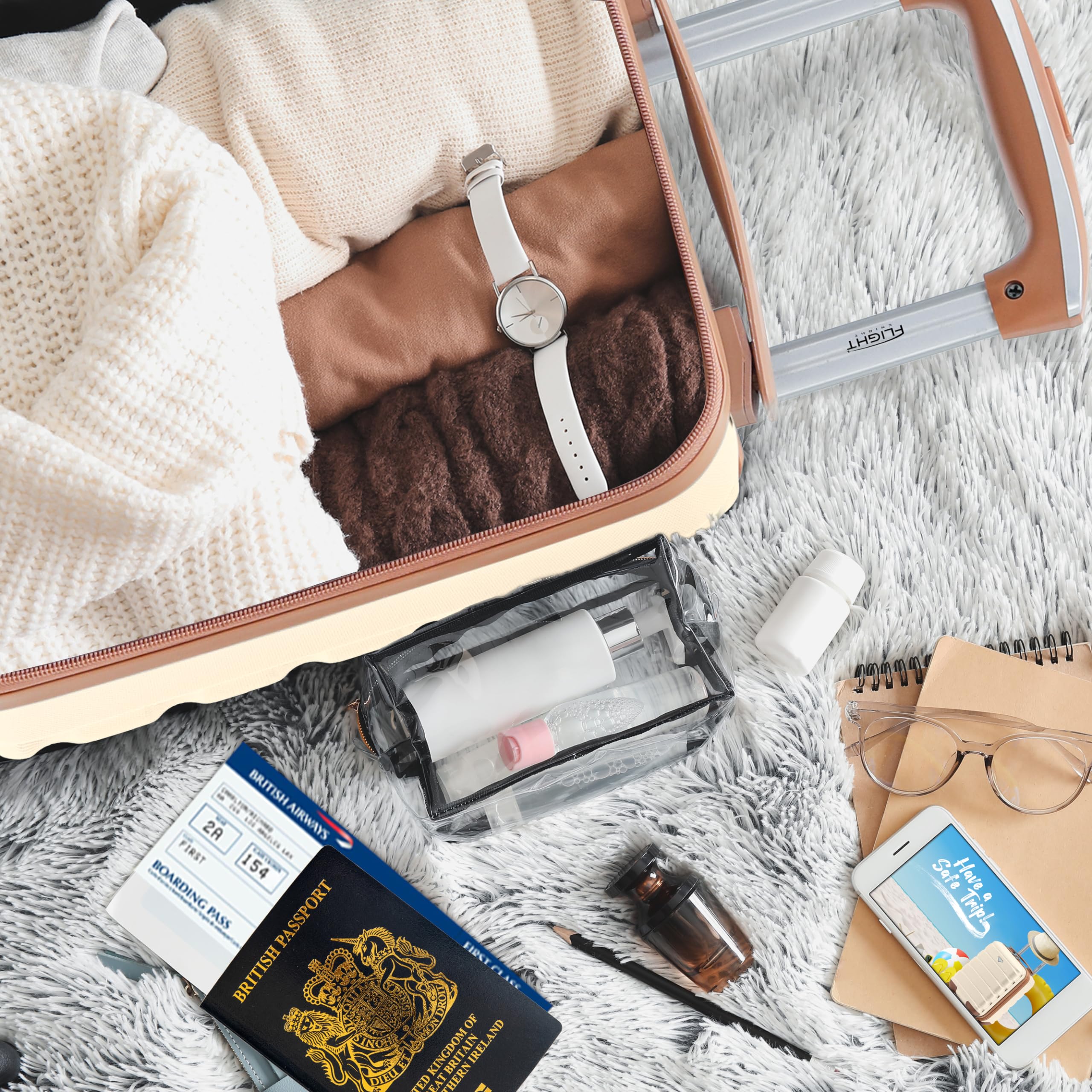 Flight Knight 40x20x25 Ryanair Underseat Cabin Bag, Lightweight Suitcase, Small Durable 4-Wheel Cabin Case, Maximum Carry-On Size, ABS Hard Shell, 10kg Hand Luggage Bag- 40 x 20 x 25