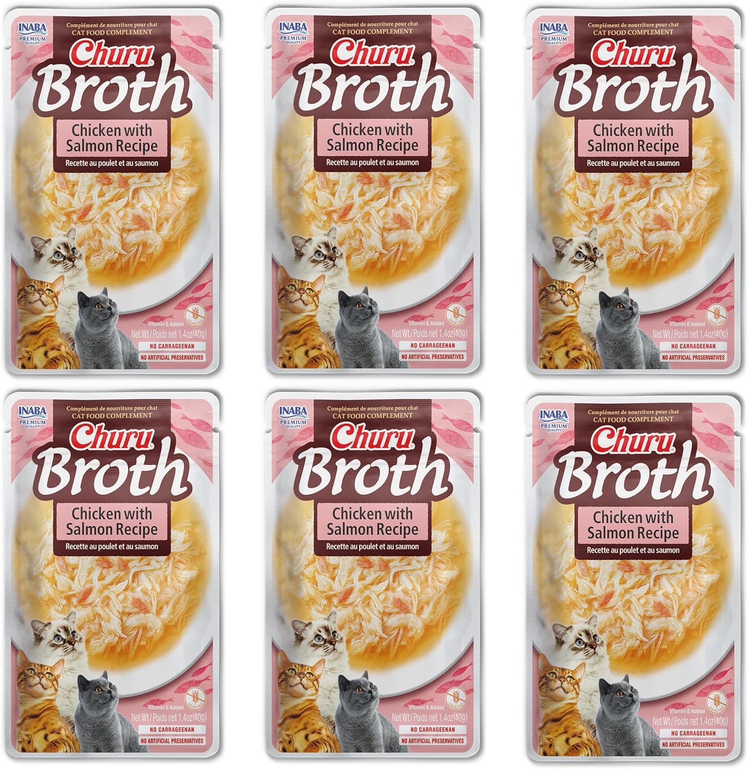 INABA Churu Broth Treats for Cats, Shredded Chicken
