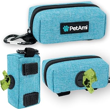 PetAmi Dog Poop Bag Holder Leash Attachment, Waste Bag Dispenser Pouch