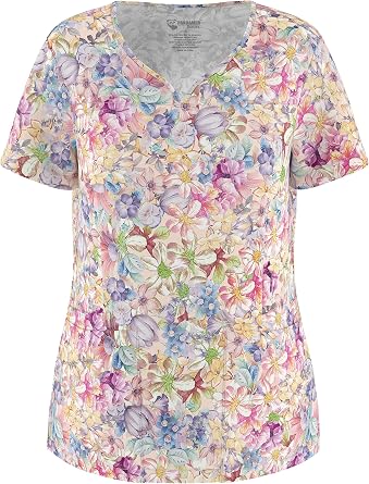 Stretch V-Neck Nursing Scrubs Top Moisture-Wicking & Odor-Control Durable Medical Uniform for Hospitals & Clinics