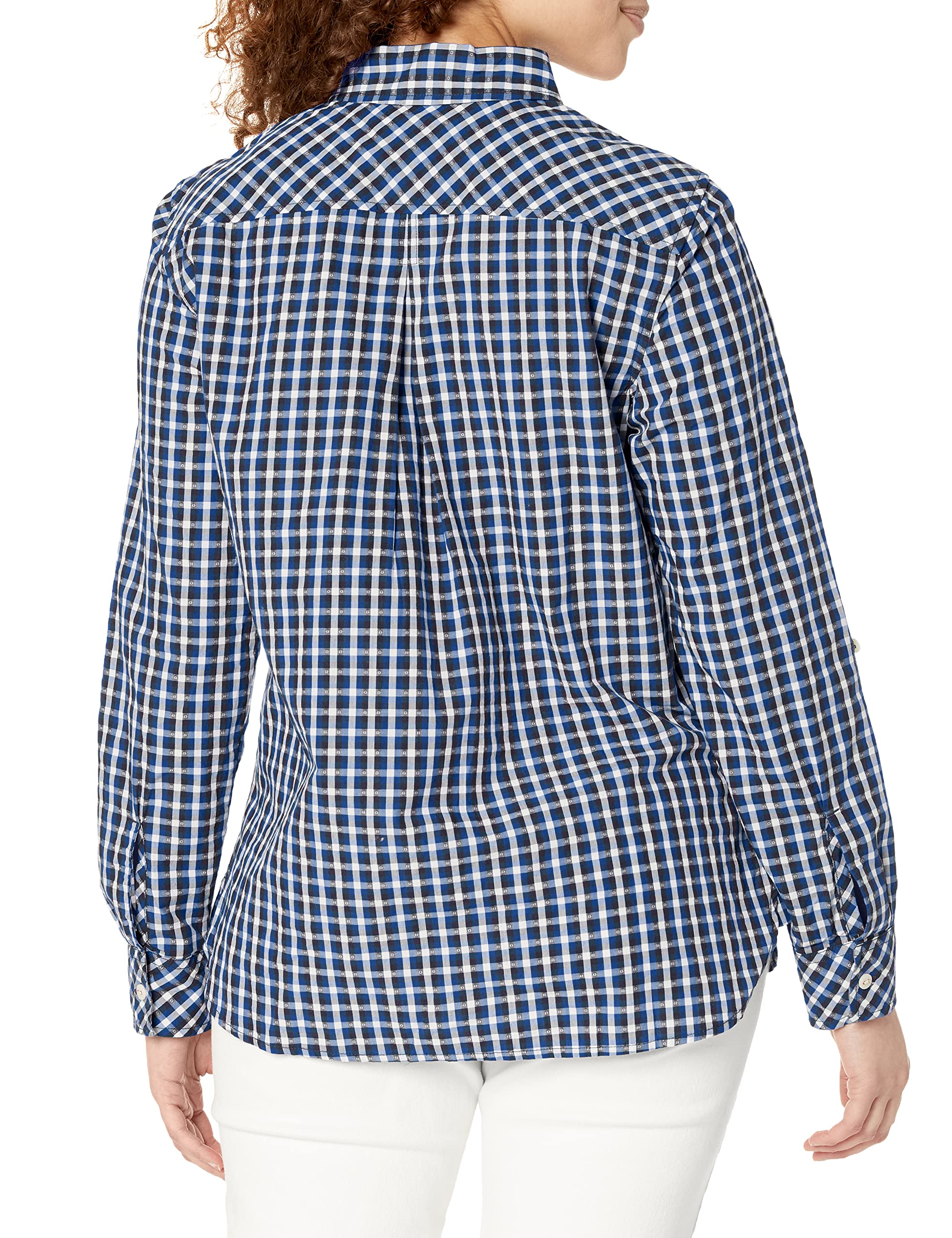 Tommy Hilfiger Blouse Casual Check Roll Tab Long Sleeve Chemise Femme