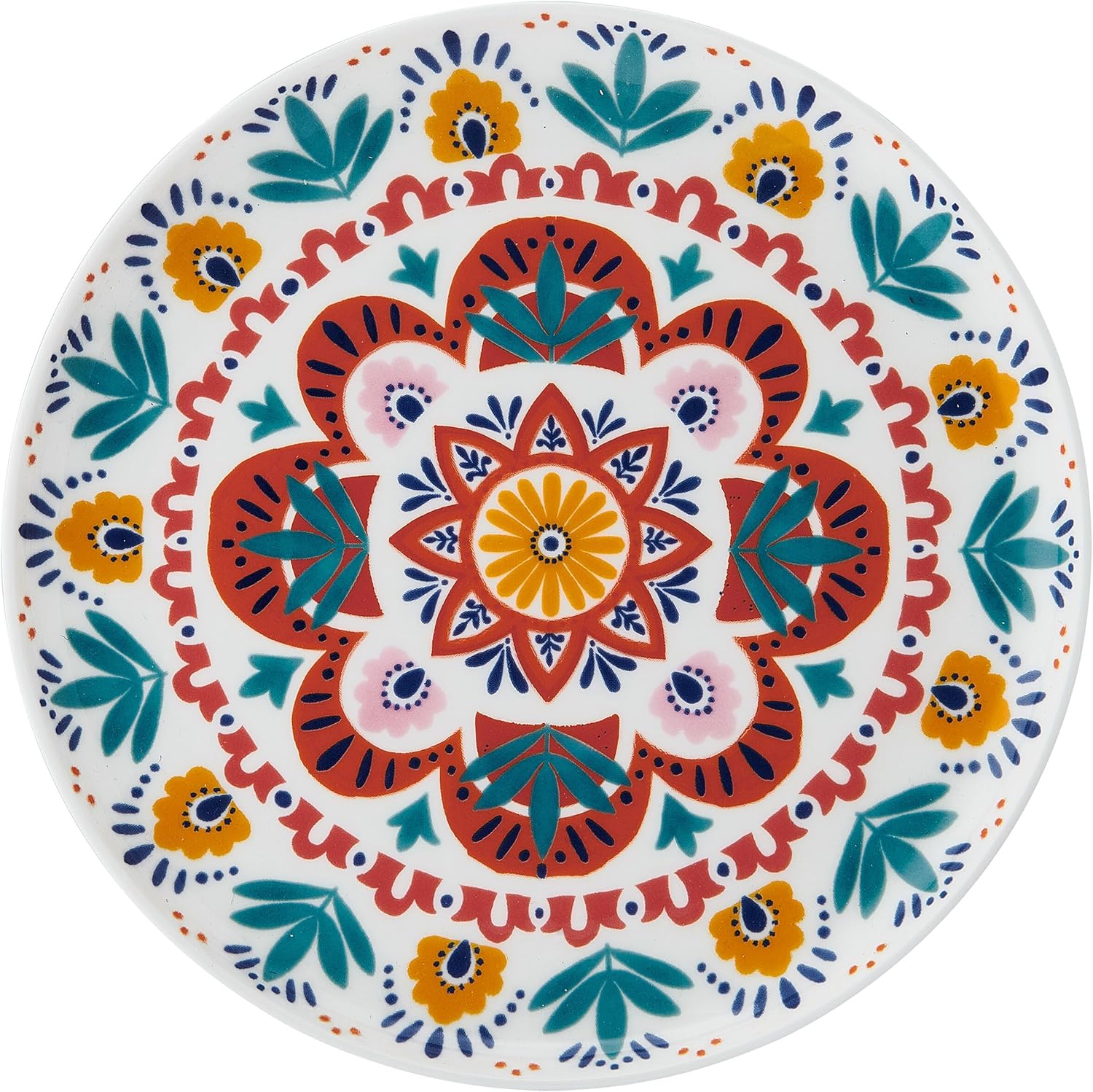 Mikasa Painted Medallion Set of 4 Bone China Salad Plates, 9 Inch