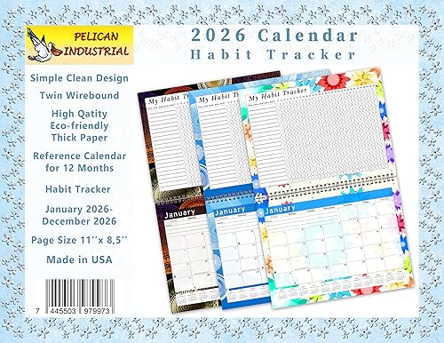 Miniatura 6 de Calendario mensual 2026 de escritorio/pared, rastreador de hábitos, diario, semanal y mensual, diario motivacional de seguimiento de hábitos