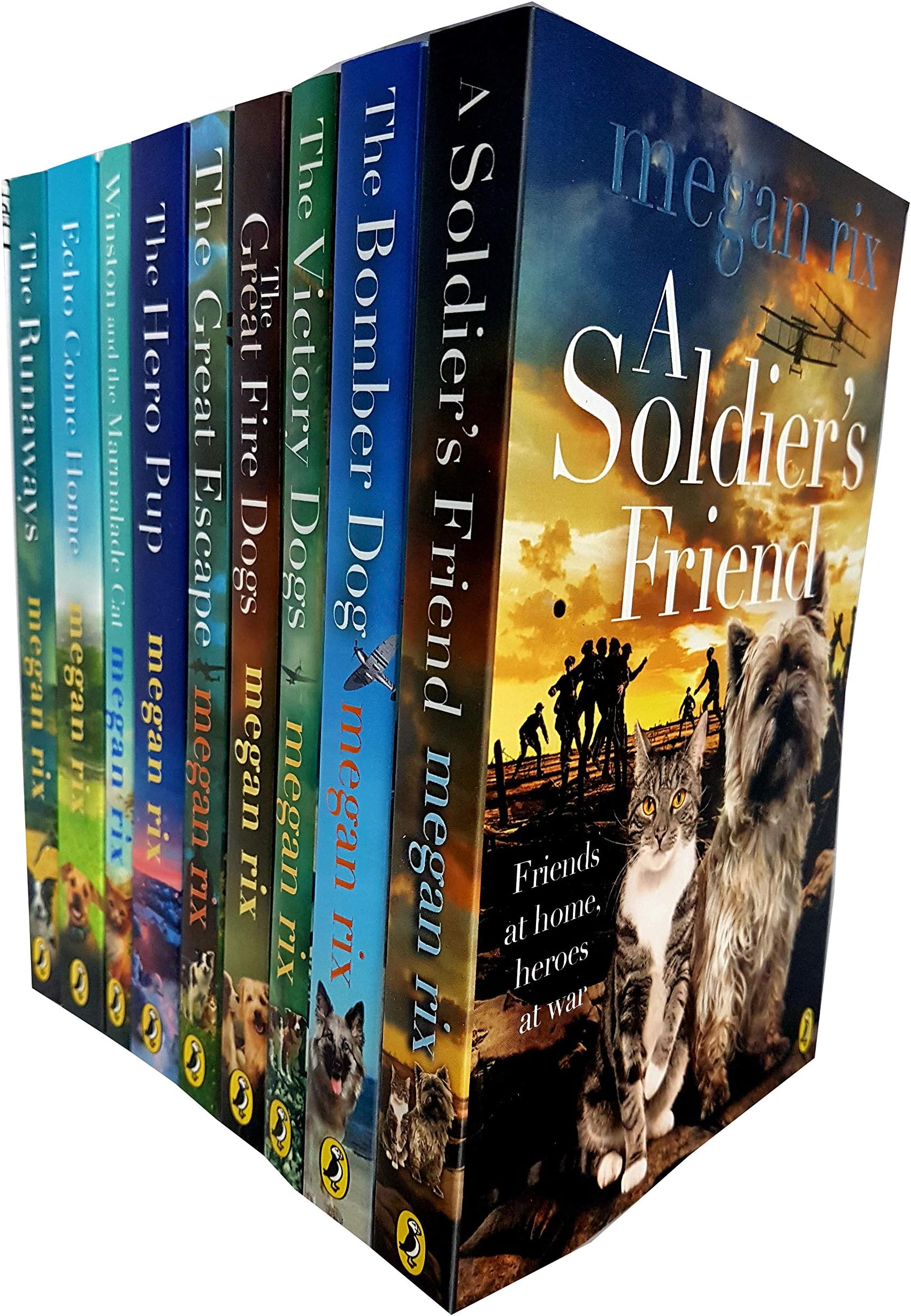 Megan Rix Collection 9 Books Set (The Great Fire Dogs,Echo Come Home,The Great Escape, The Runaways, A Soldier's Friend,The Bomber Dog,The Hero Pup,The Victory Dogs,Winston and the Marmalade Cat)