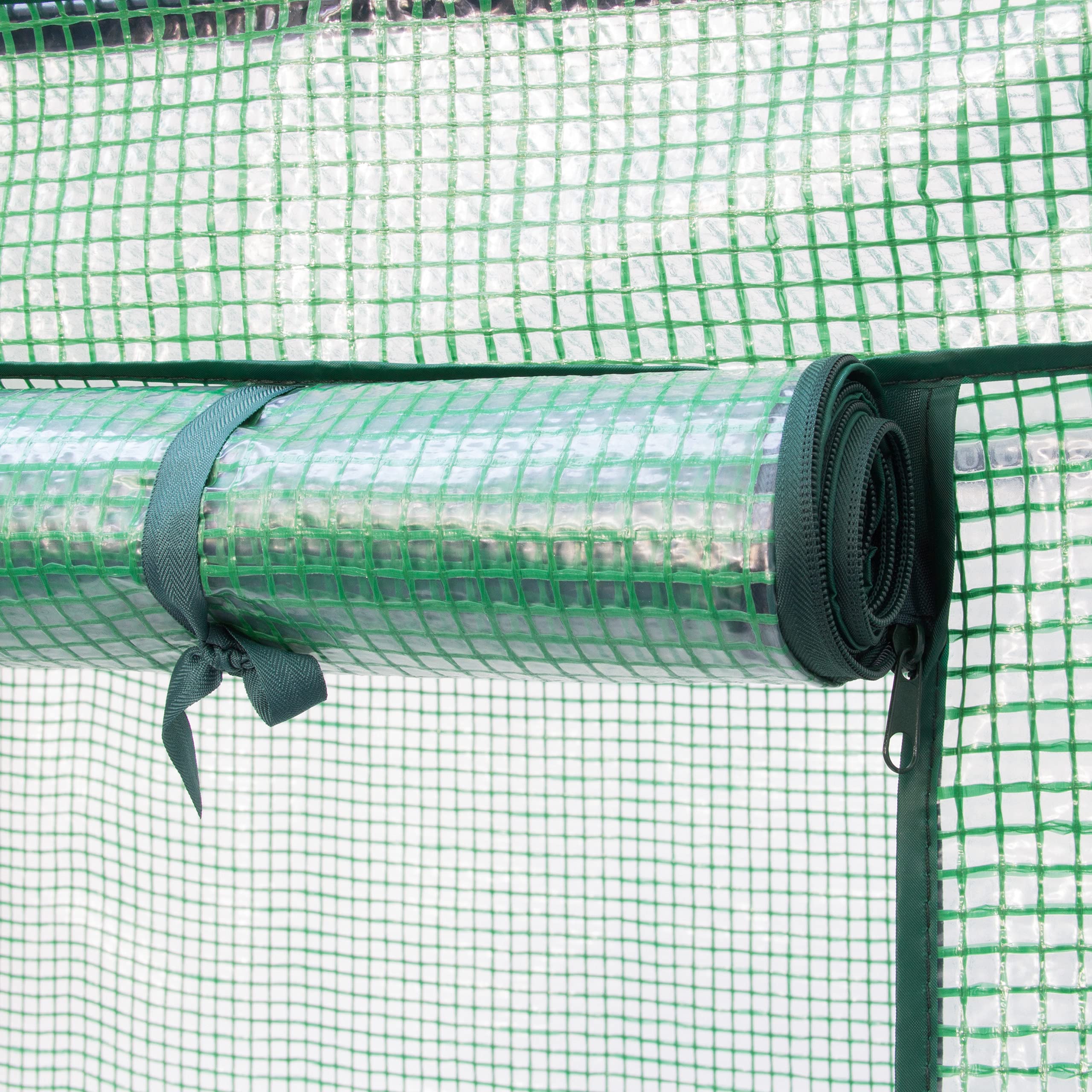 Set de 2 Invernaderos de Tomates, Cubierta de Polietileno, 150 x 100 x 50 cm, con Techo Inclinado, Resistente, Verde