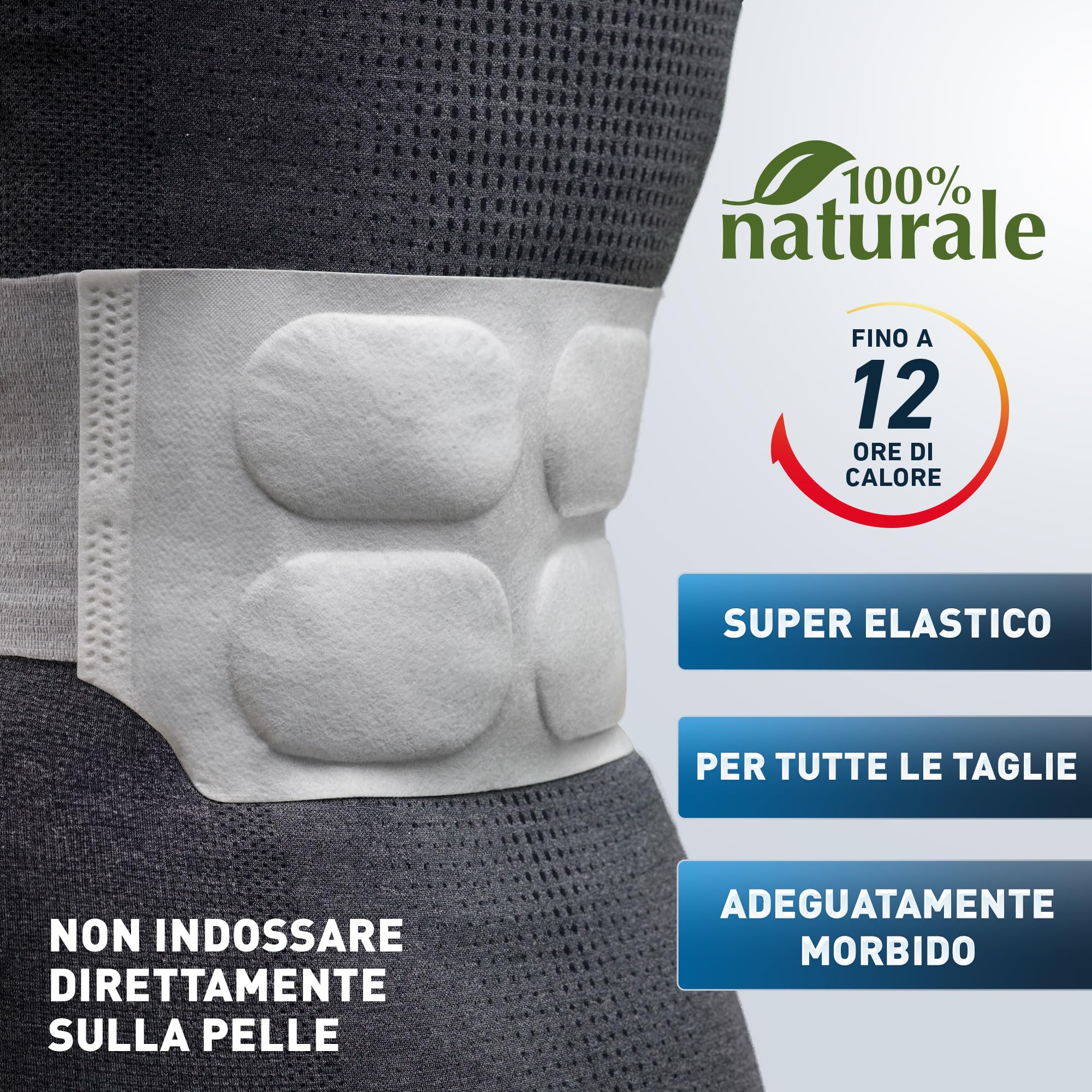 THE HEAT COMPANY Cintura Termica - 10 pezzi - confezione risparmio - EXTRA CALDO - 12 ore di piacevole calore - pronti all'uso - autoriscaldante - puro naturale - per tutte le Misure: S-XL