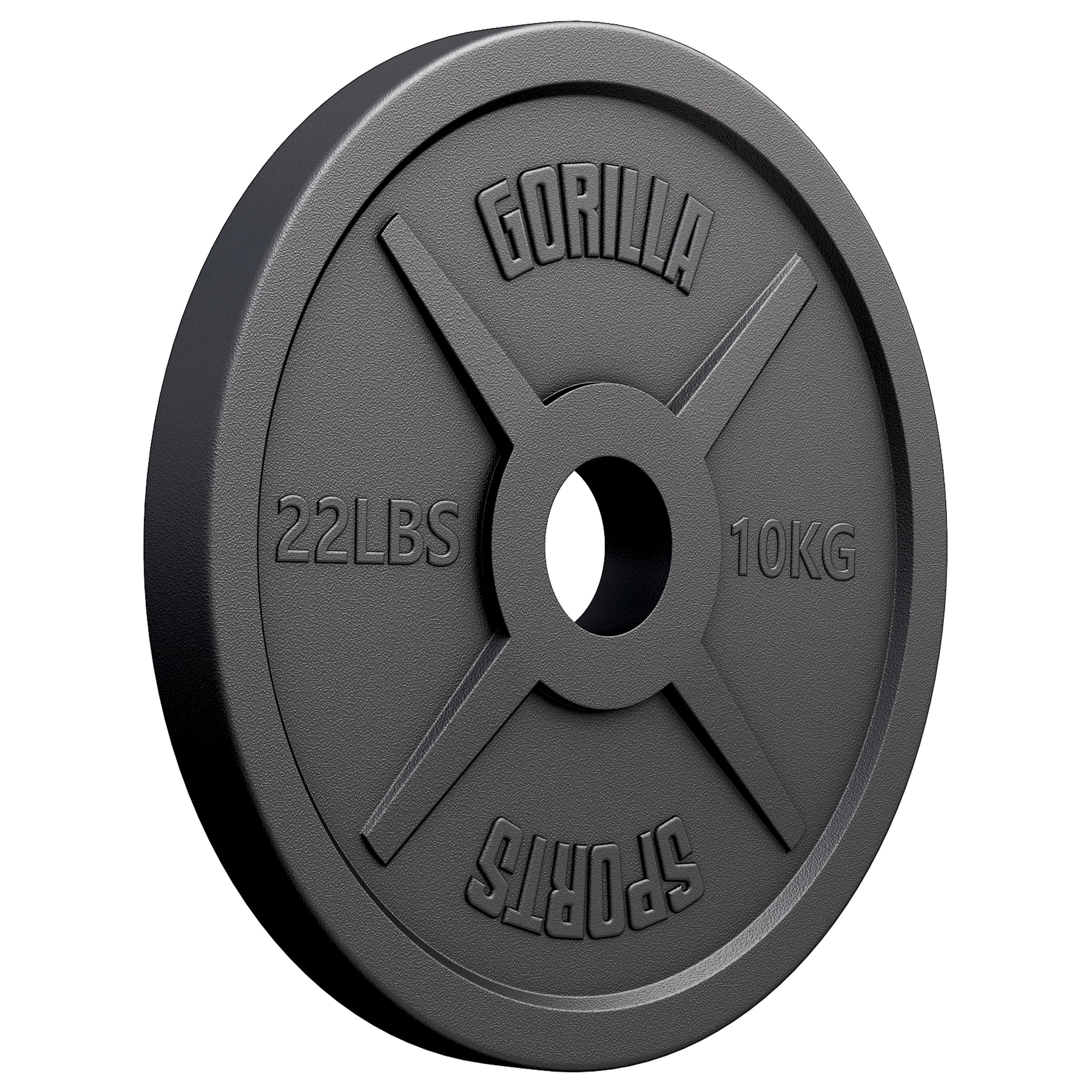 Gorilla Sports® Poids Musculation - Jeu de Disque Olympique 30 kg, Ø 50/51 mm, Disque en Fonte, Bords Arrondis - Haltere Musculation, Sport Maison, Accessoire