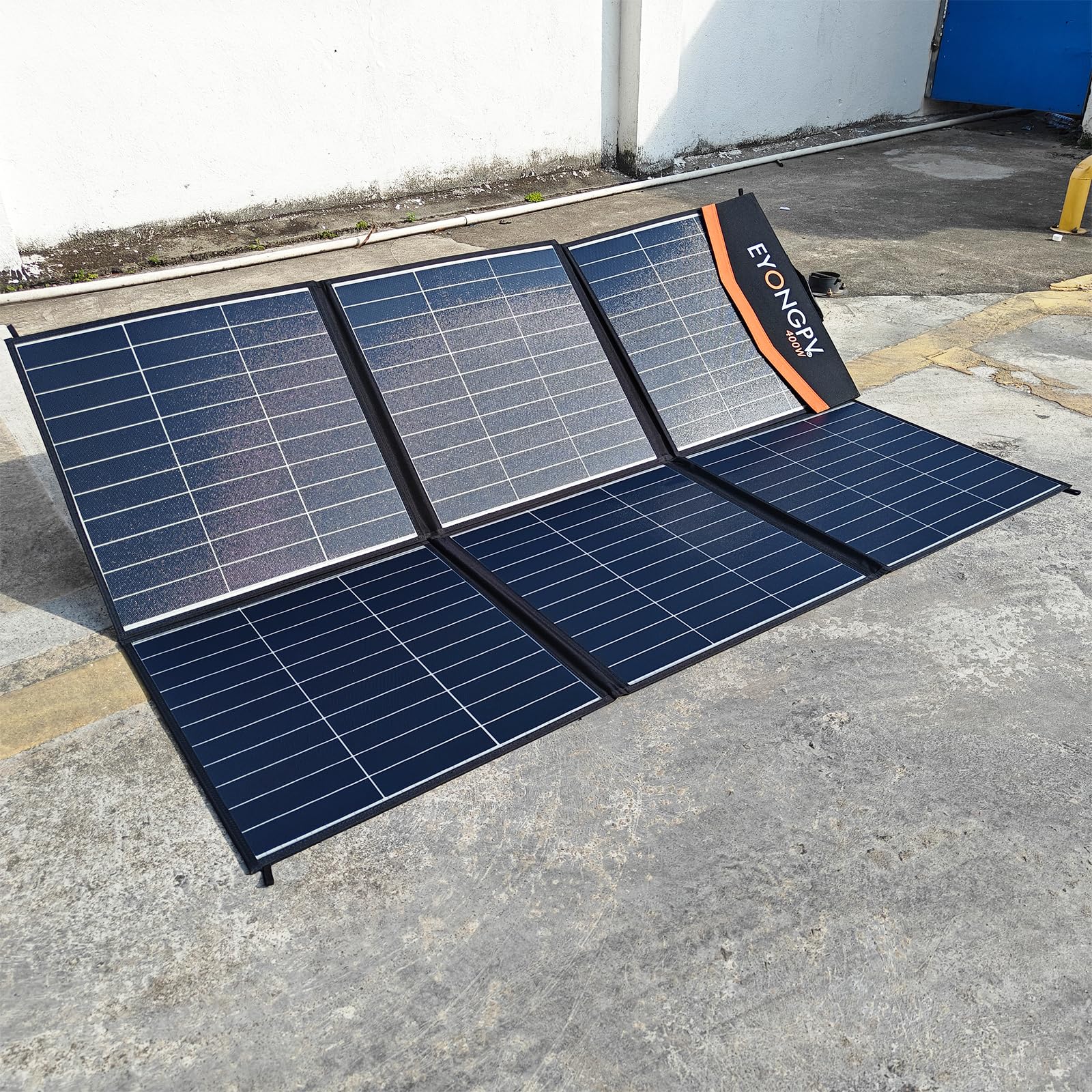 EYONGPV Pannello solare pieghevole da 400 W, 26% celle HPBC, caricabatterie solare portatile impermeabile IP65 con uscita Anderson da 30 A e cavo da 4,5 m, per camper, campeggio, centrali elettriche