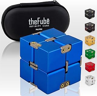 PILPOC theFube Infinity Cube Fidget Desk Toy - Quality Aluminum Infinite Magic Cube with Case, Sturdy, Heavy, Relieve Stre...