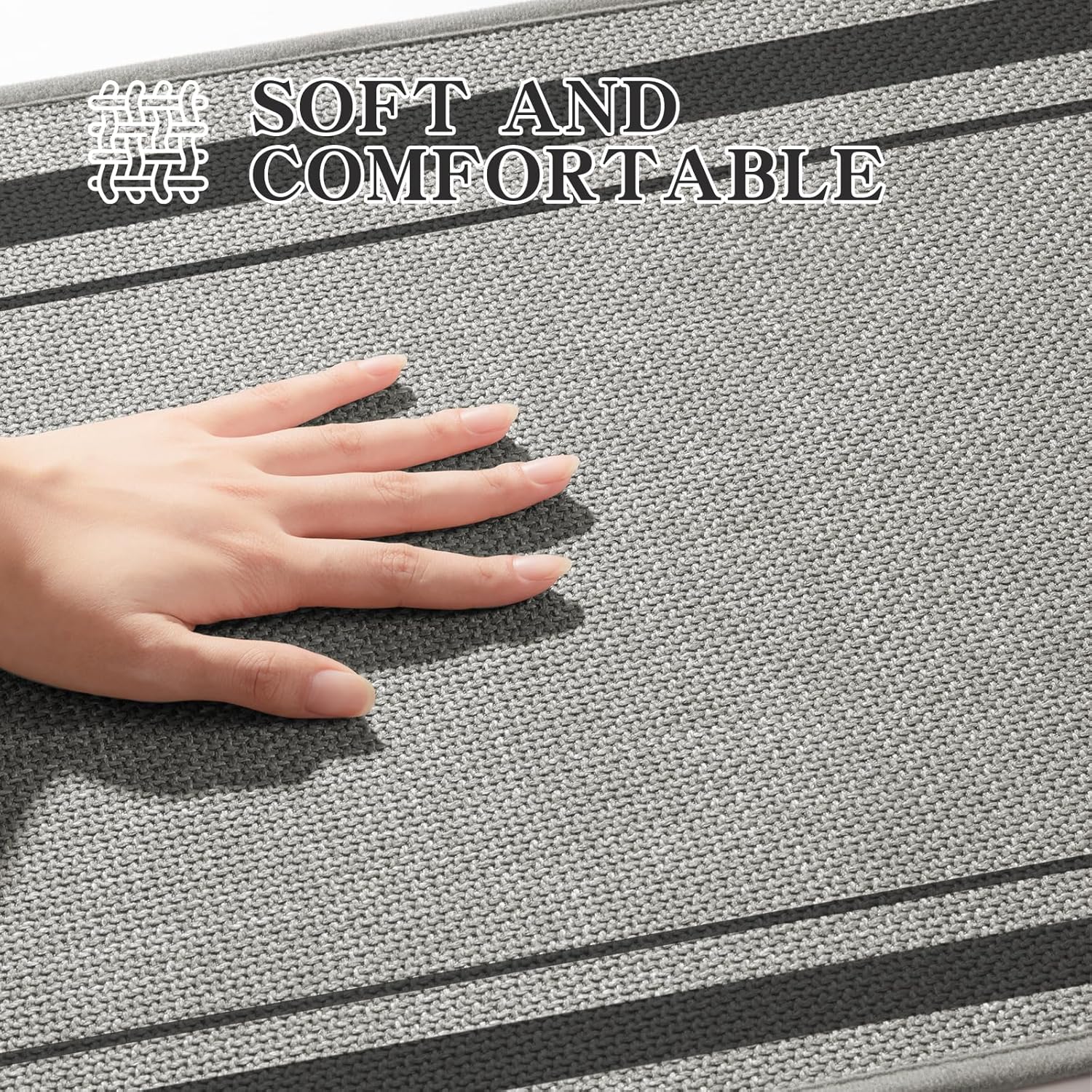 chakme 2 Piece Bathroom Rug Sets, Ultra Thin Bath Mat Quick Dry, Absorbent Non Slip Machine Washable, Dark Grey, 17"x24"+17"x32" - Image 5