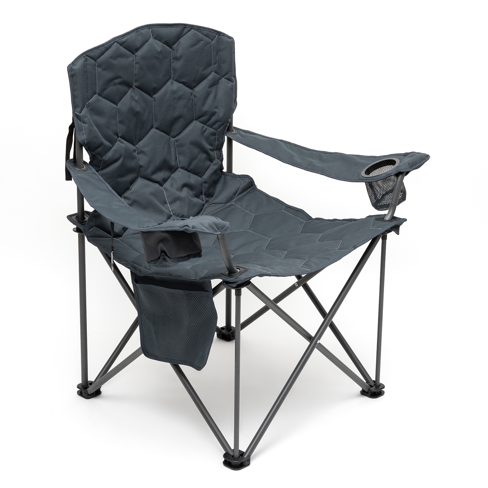 Sunnyfeel XL Oversized Camping Chair Heavy Duty Supports 500 LBS Ideal for Tall People Above 6'4 Padded Portable Folding Chair with Armrest Cup Holder & Side Pocket for Outdoor/Travel/Picnic