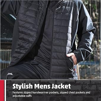 TuffStuff - Snape Softshell Jacket - 220gsm ThermoFort Insulation, Adjustable Cuffs, Zipped Handwarmer & Chest Pockets - Mens Lightweight Jacket - Ideal for Work & Outdoors