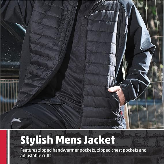TuffStuff - Snape Softshell Jacket - 220gsm ThermoFort Insulation, Adjustable Cuffs, Zipped Handwarmer & Chest Pockets - Mens Lightweight Jacket - Ideal for Work & Outdoors