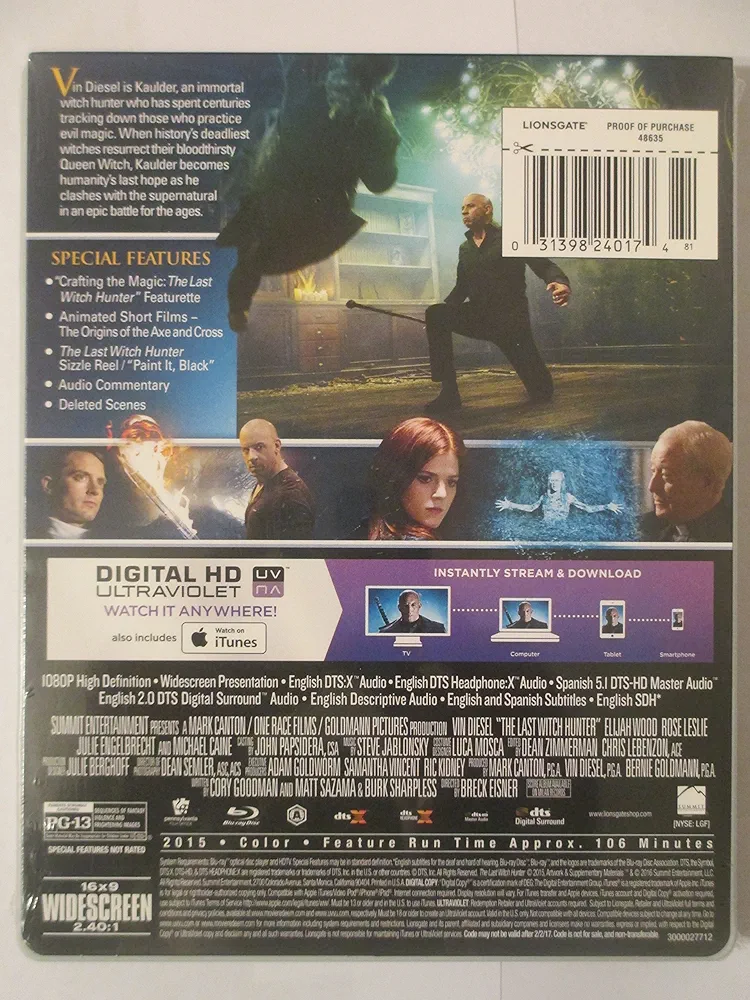 Amazon.com: The Last Witch Hunter Exclusive Steelbook (Blu