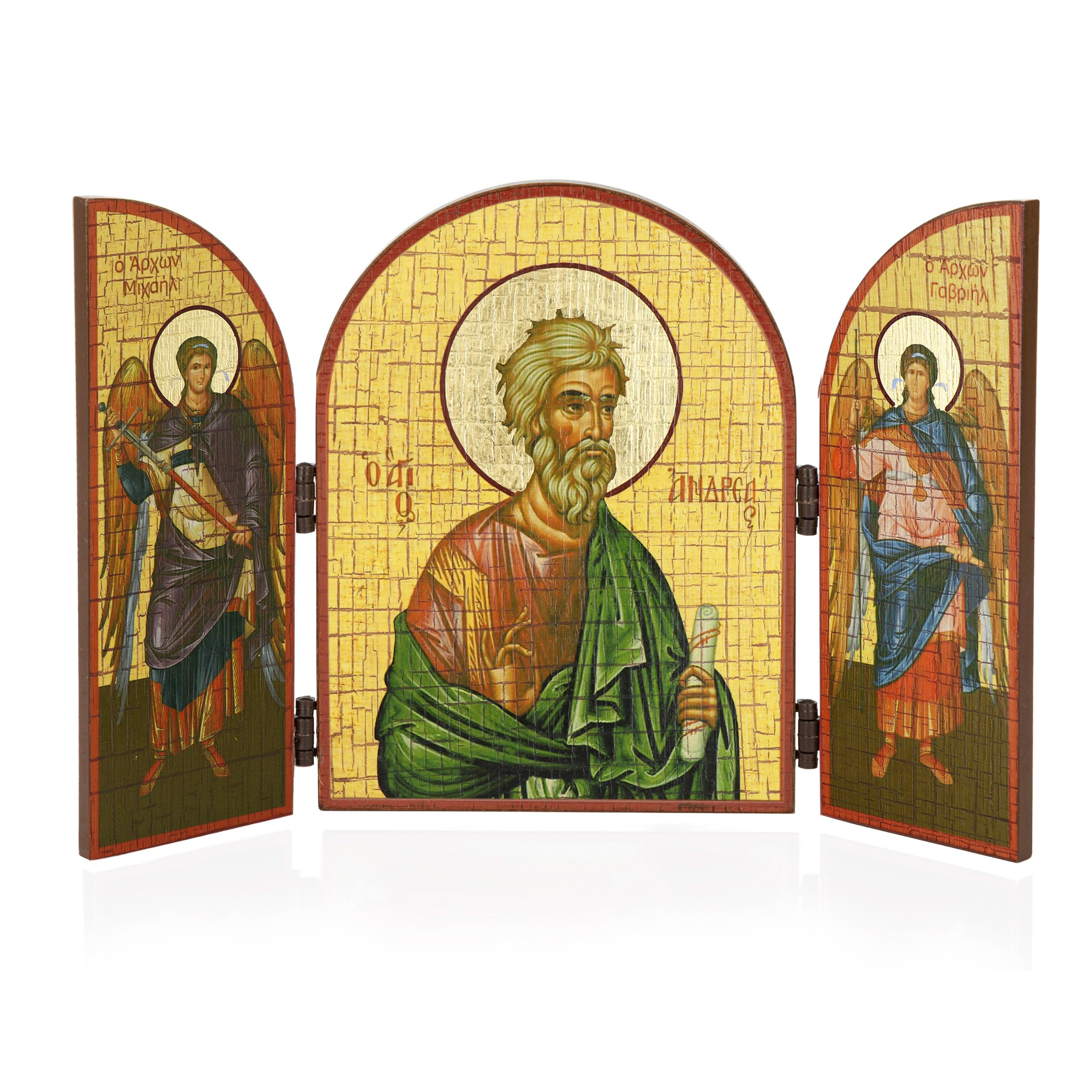 NKlaus Andreas Apostle Icon Triptych MDF Wood 25 x 16 cm Christian 13803, Andreas (Apostle), 25L x 16W cm