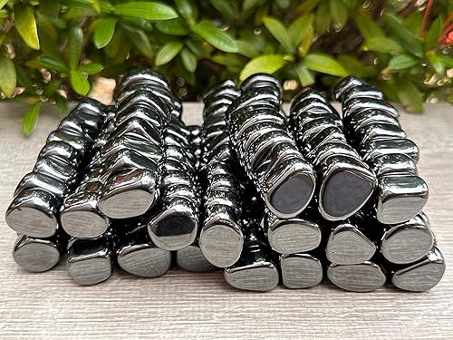 Miniatura 2 de GAF TREASURES Piedras pulidas de hematita magnética al por mayor, piedra preciosa magnética natural pulida, cristales curativos (hematita magnética,