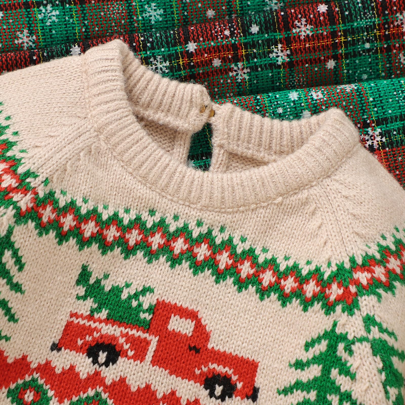 Pull de Noël tricoté à manches longues pour bébé garçon et fille - Imprimé lettre - Pull en tricot pour tout-petits - Tenue d'hiver