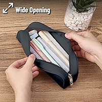 Vista 5 de Mr. Pen - Estuche de silicona para lápices, estuche para lápices negro, estuche pequeño para lápices, estuche para lápices estético