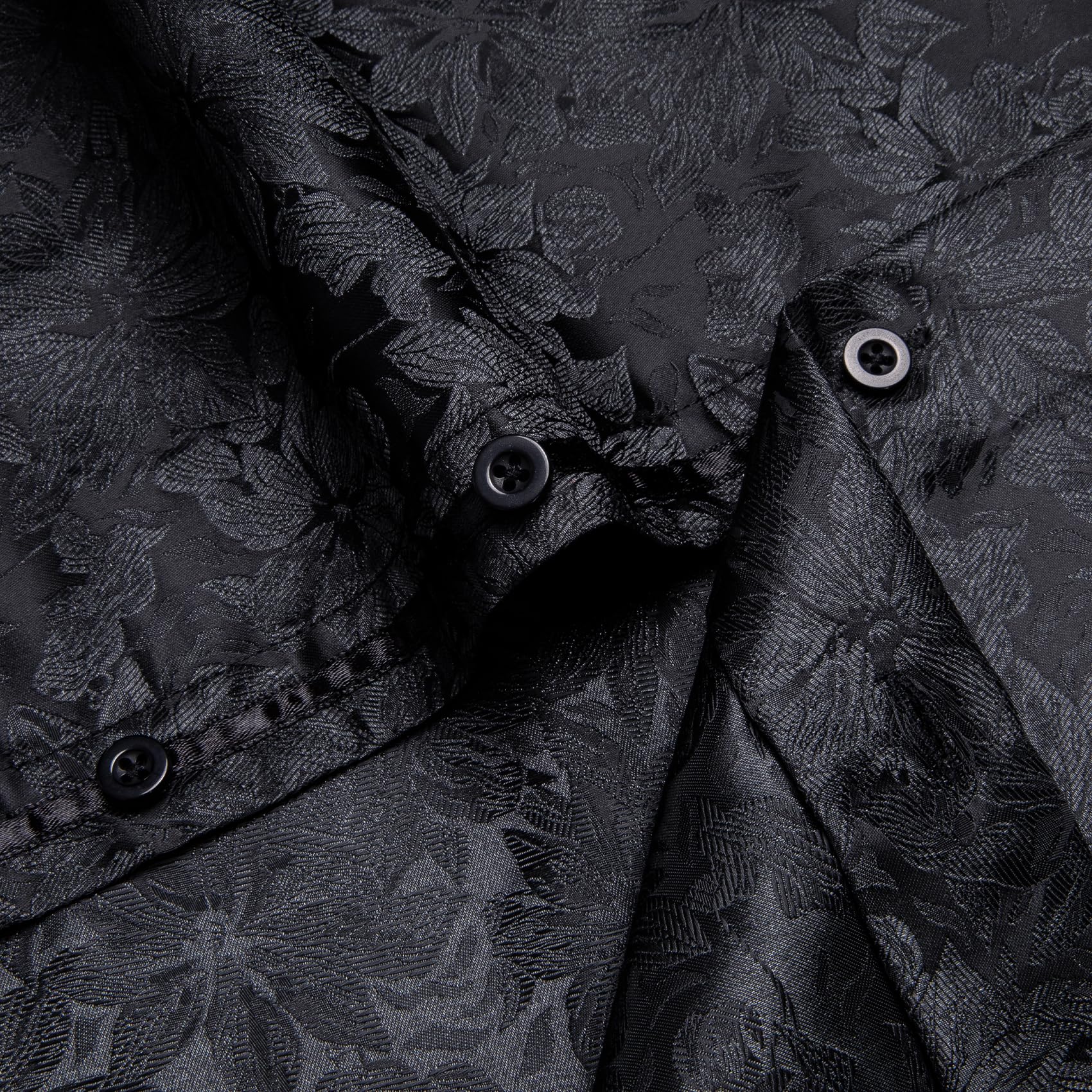 YourTies Camicia da uomo in seta cachemire floreale a maniche lunghe, con bottoni, senza pieghe, stile western, casual, per feste