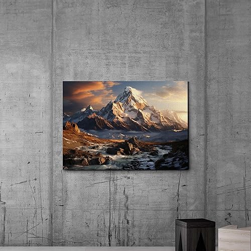Miniatura 4 de Canvas Framed Canvas Wall Art Wood Panel, Wall Art Nature, The Grand Mountain Range During Sunrise, Rock Mountain Wall Art, Canvas Prints, Arts