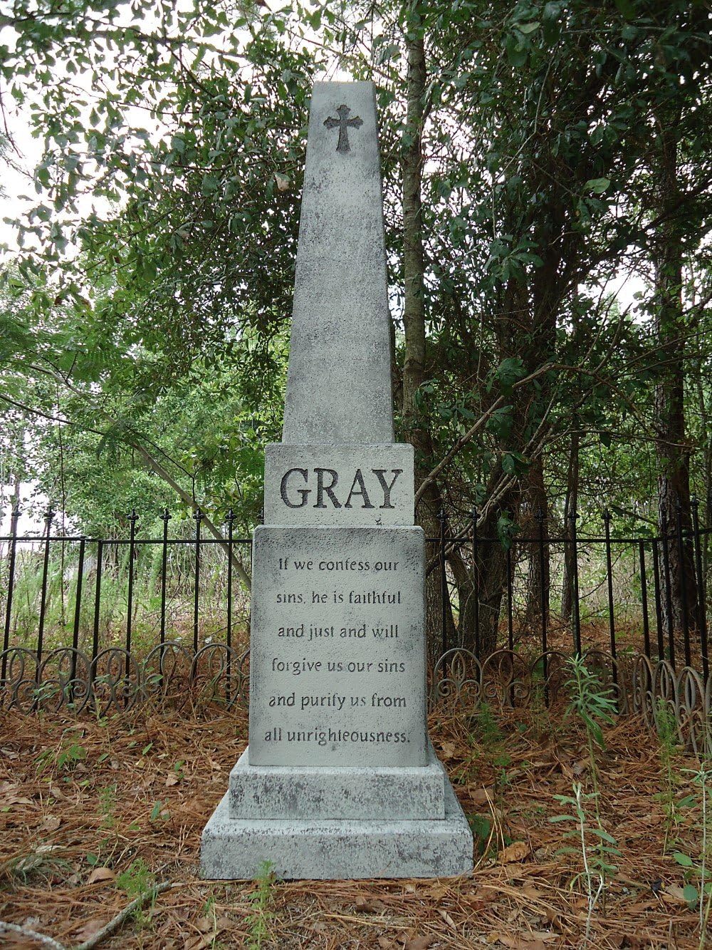5' Tall GRAY Cross Obelisk Tombstone Halloween Prop Decoration