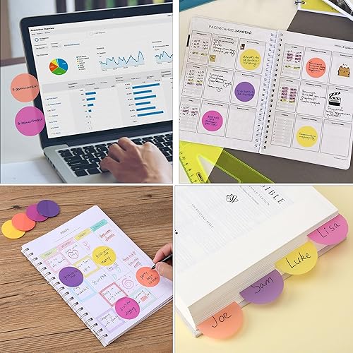 Miniatura 7 de Mr. Pen - Notas adhesivas transparentes, 200 piezas, juego de puesta de sol, notas adhesivas redondas translúcidas, pestañas de notas adhesivas,