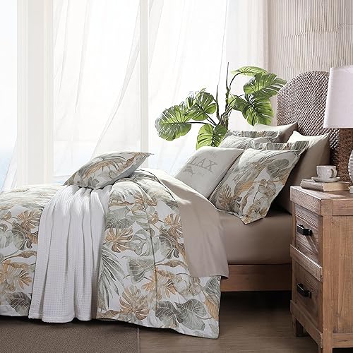 Miniatura 2 de Tommy Bahama - Juego de funda de edredón tamaño Queen, ropa de cama de algodón suave con fundas a juego, decoración tropical del hogar con reverso