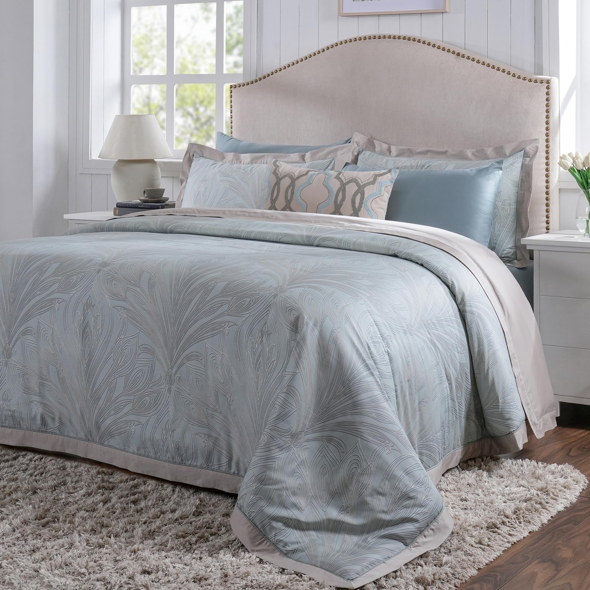 maspar 8-Piece Cotton King Bedding Set for Gift- Duvet Cover, Bedsheet, Pillow Cases, Cushion Cover & Box-image-19