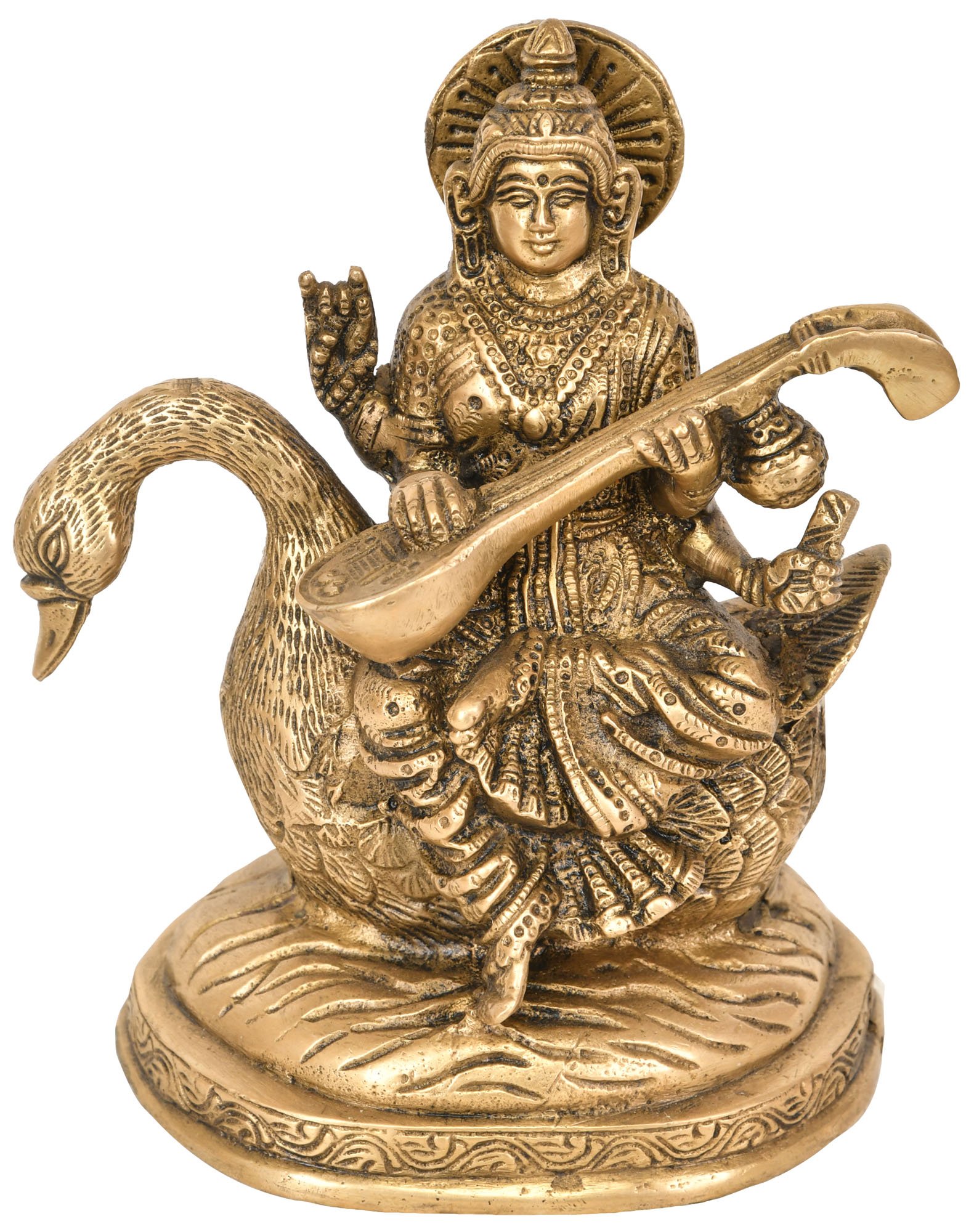 Déesse Saraswati laiton statue cadeau spirituel traditionnel