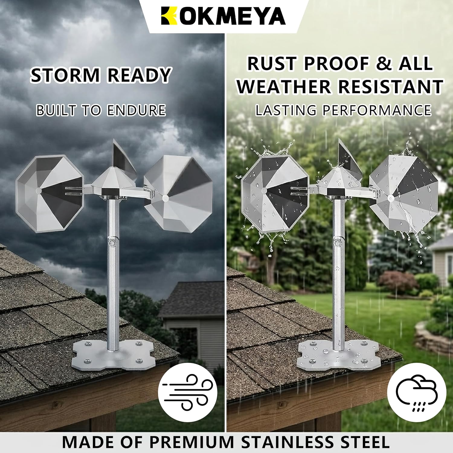 Bird Scare Reflective Device,Silver, Wind Powered Spinning,Bird Scare for Outside, Keep Pigeon Woodpeckers and Seagull Away for Garden Patio Yard,1PCS