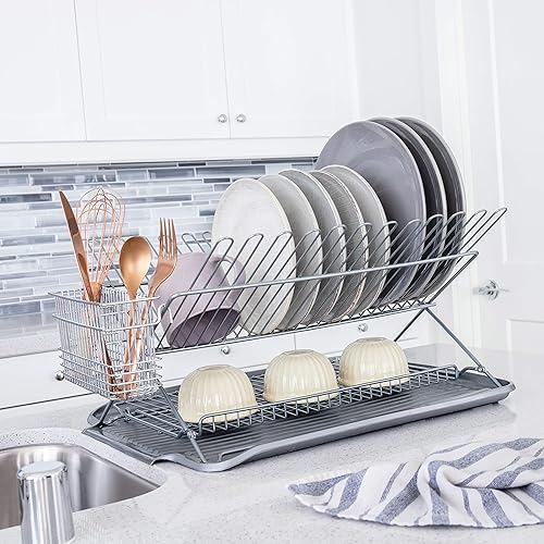 Miniatura 2 de Mejor Houseware3489.5plegable Dish Rack, color plateado metálico