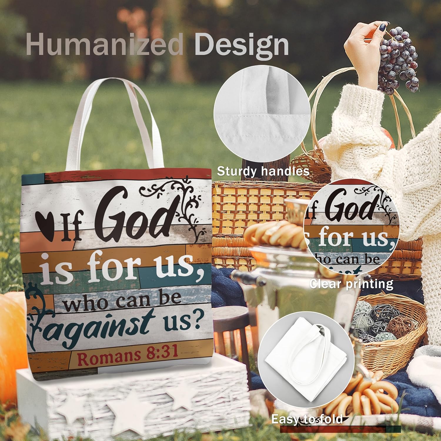 Christian Bible Tote Bags Gifts for Women, Bible Verse Religious Study Reusable Tote Bag for Church Prayer Shopping - Image 6