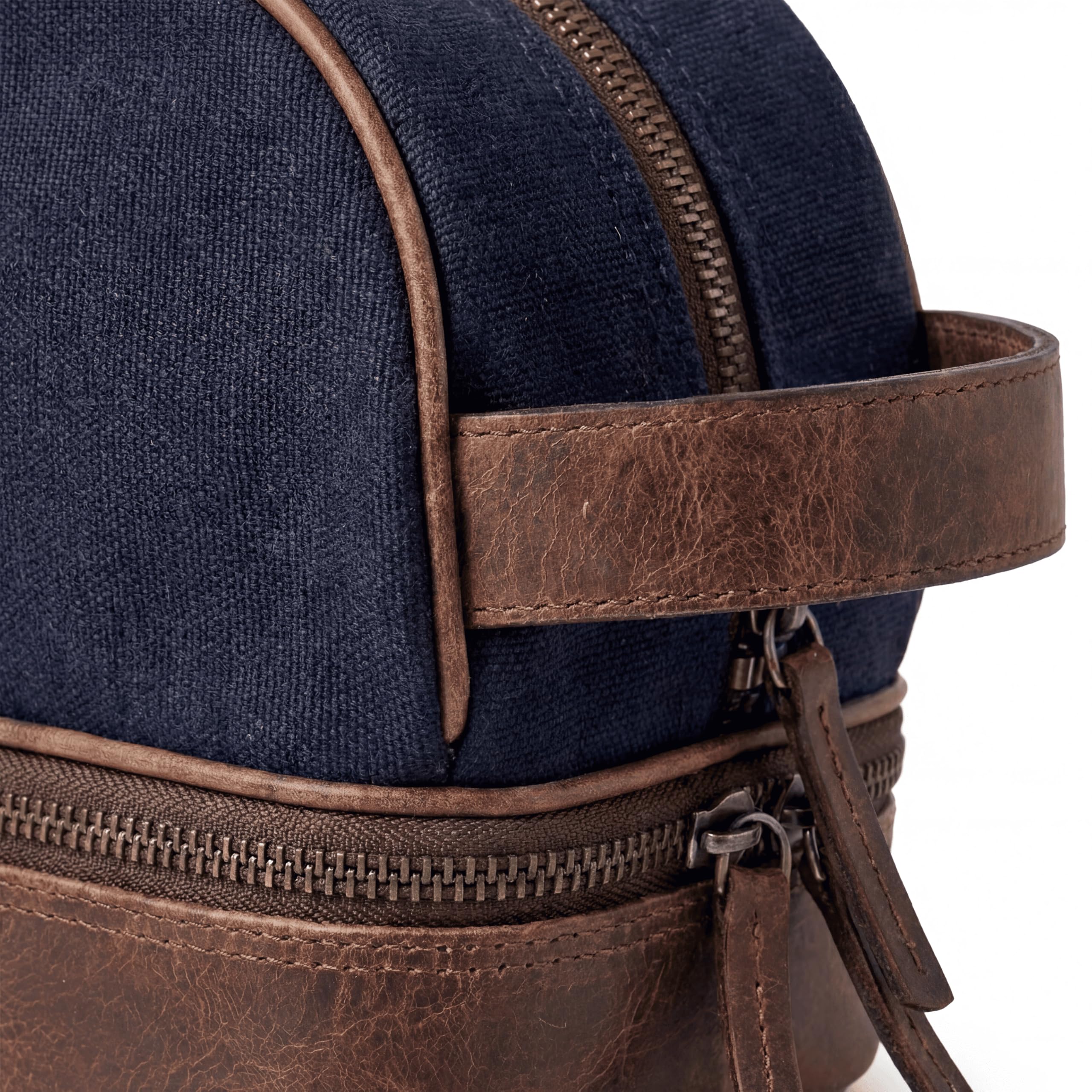 SID & VAIN® borsa toiletry vera pelle CARTER borsetta necessaire Toilette pochette beauty case da Viaggio uomo donna blu prodotto artigianale