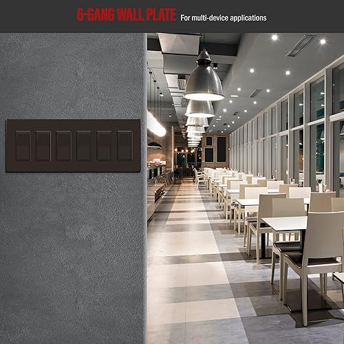 Miniatura 753 de ENERLITES SI8834-BK - Placa de pared decorativa sin tornillos, cubierta de enchufe segura, 4 entradas, 4.68 x 8.30 pulgadas (alto x largo), Negro