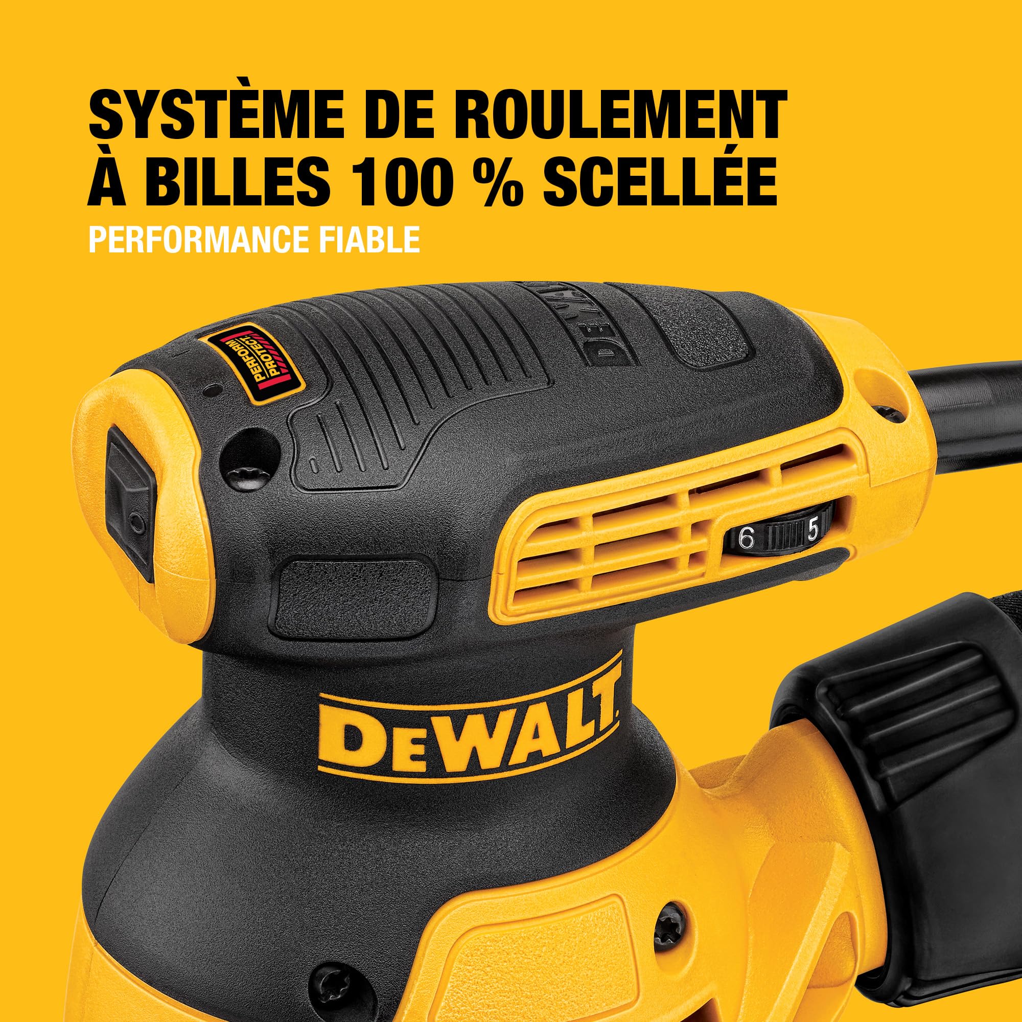 DEWALT Ponceuse excentrique filaire, 280W, 125 mm, DWE6423-QS